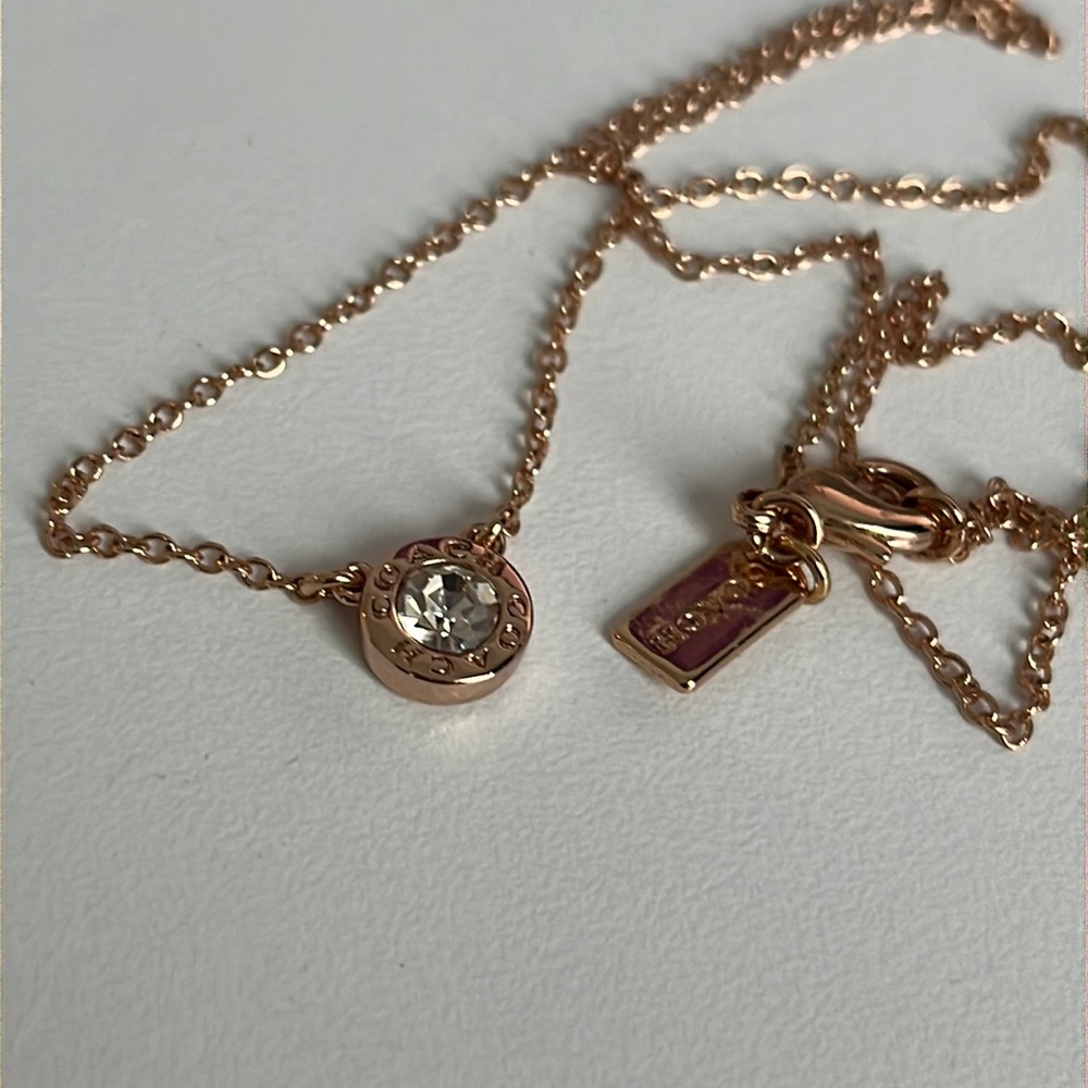 Coach Open Circle Stone Strand Necklace
